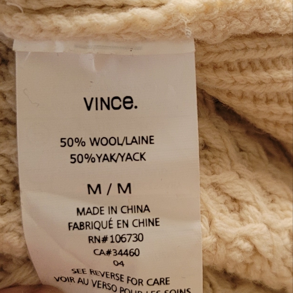 Vince Textured Cream Cardigan Wool/Yak Blend - Soft and Cozy -Exc Condition! - Picture 13 of 13